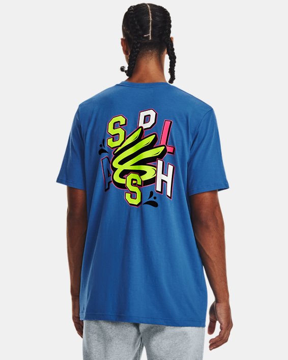Men's Curry Splash Party Short Sleeve in Blue image number 1